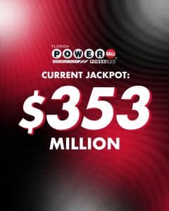 An image illustrating the win lotto Powerball jackpot of $353 million.