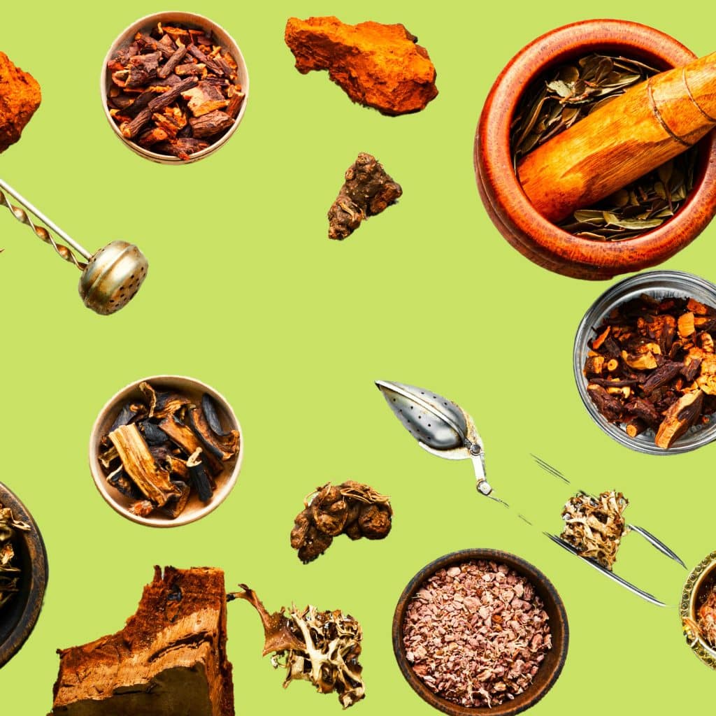 An image displaying some of the herbs native healers use in alternative healing