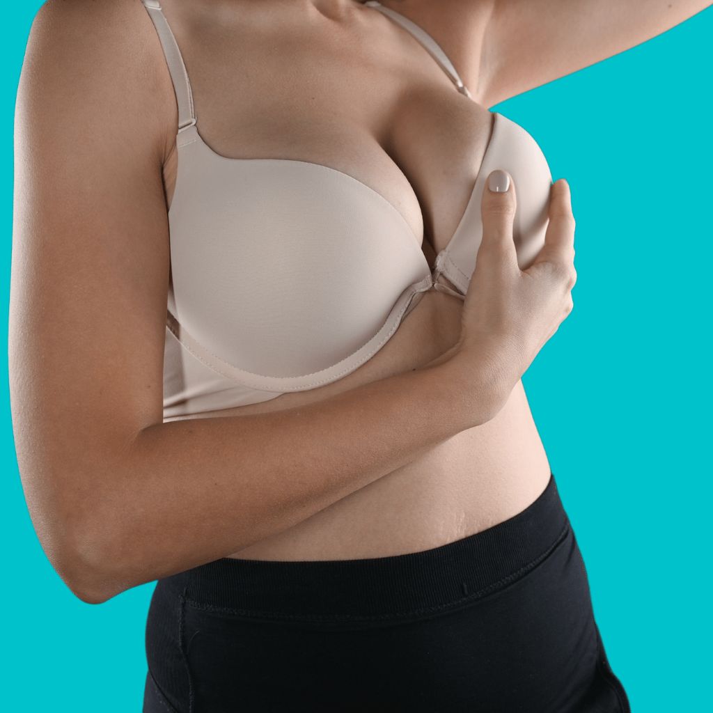 A picture illustrating enlarged breasts and big bust size